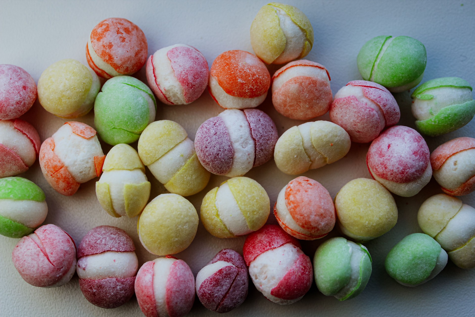 freeze dried multi-color candy abstract sweet dessert tasty background